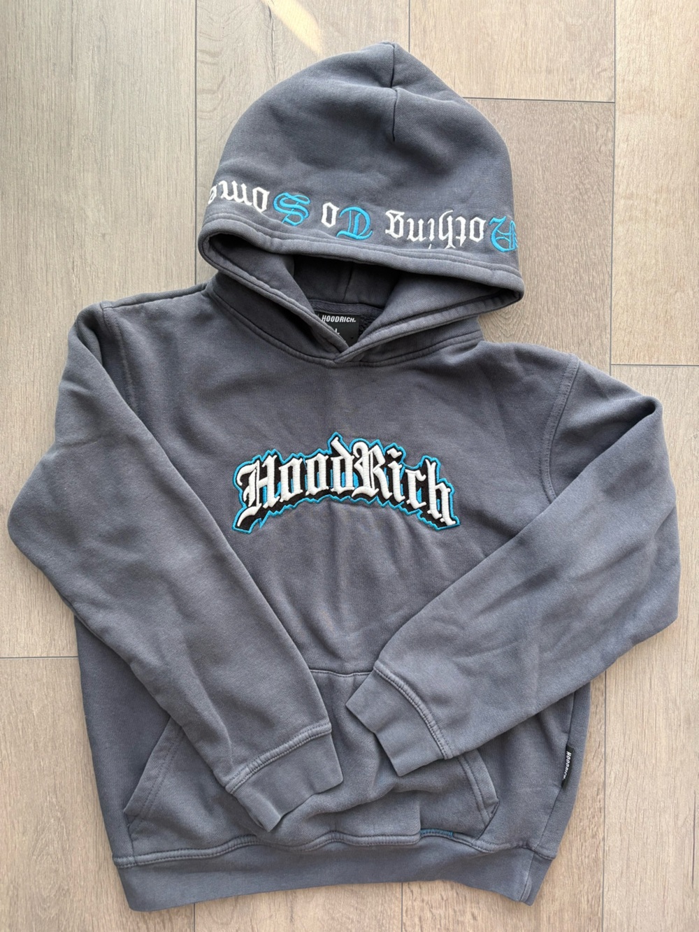 Hoodrich Pullover Gray Hoodie Teen Size L